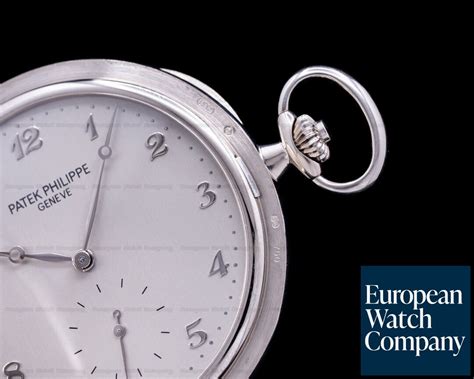 patek philippe 980g-010 18k white gold hunter pocket watch|Patek Philippe pocket watch.